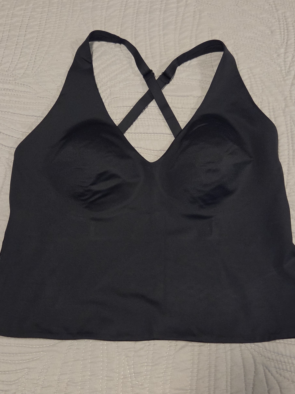 ​Nike x Skims Shine V-Neck Tank Top Black Obsidian Size XL NWT